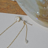 14K Gold-Filled Handmade Moonlight Rose & Natural Pearl Necklace